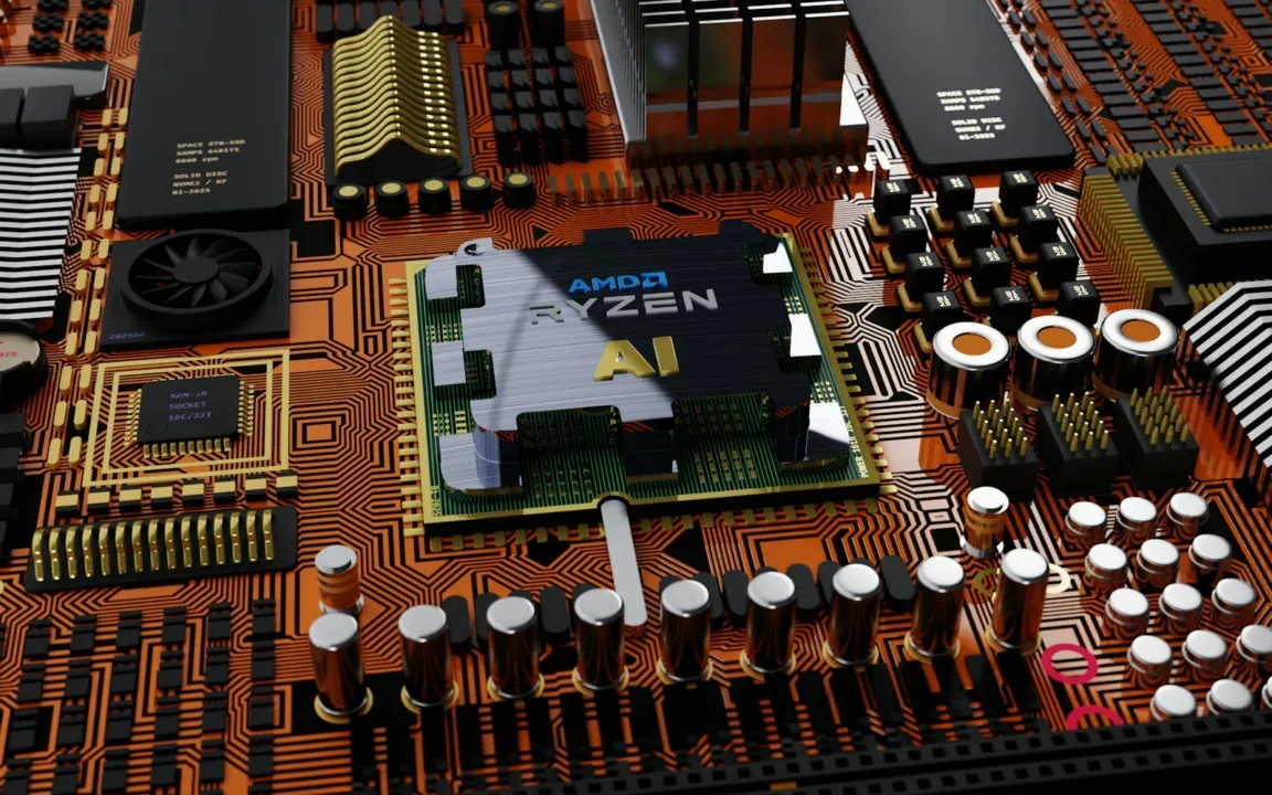 a close up of a computer board with many components