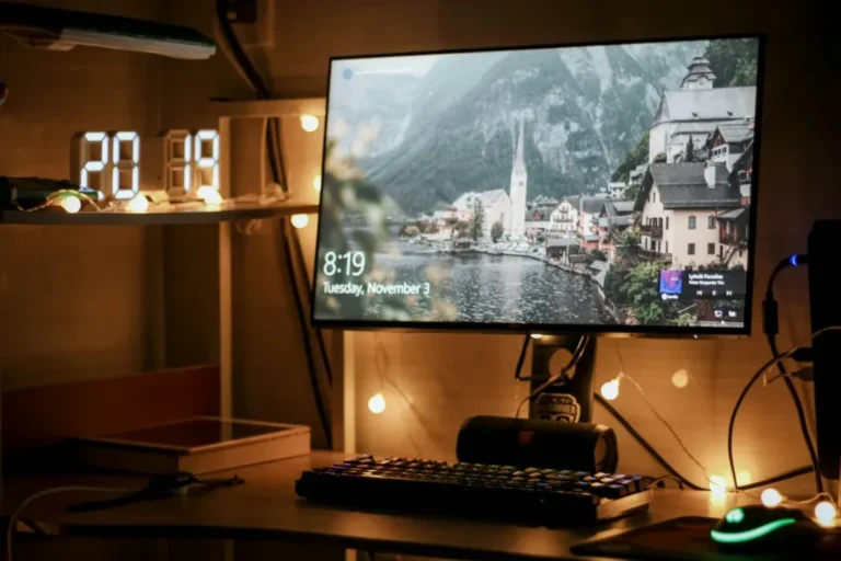 black flat screen computer monitor